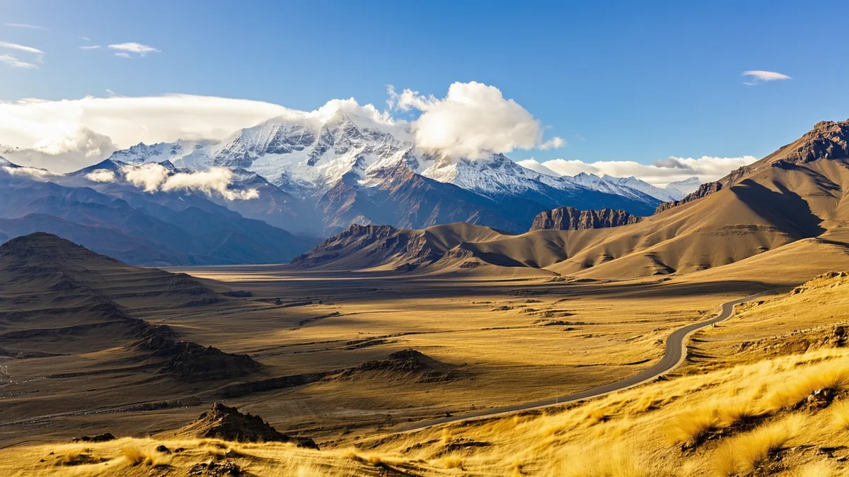 Aerial view of the Peruvian Andes mountain range