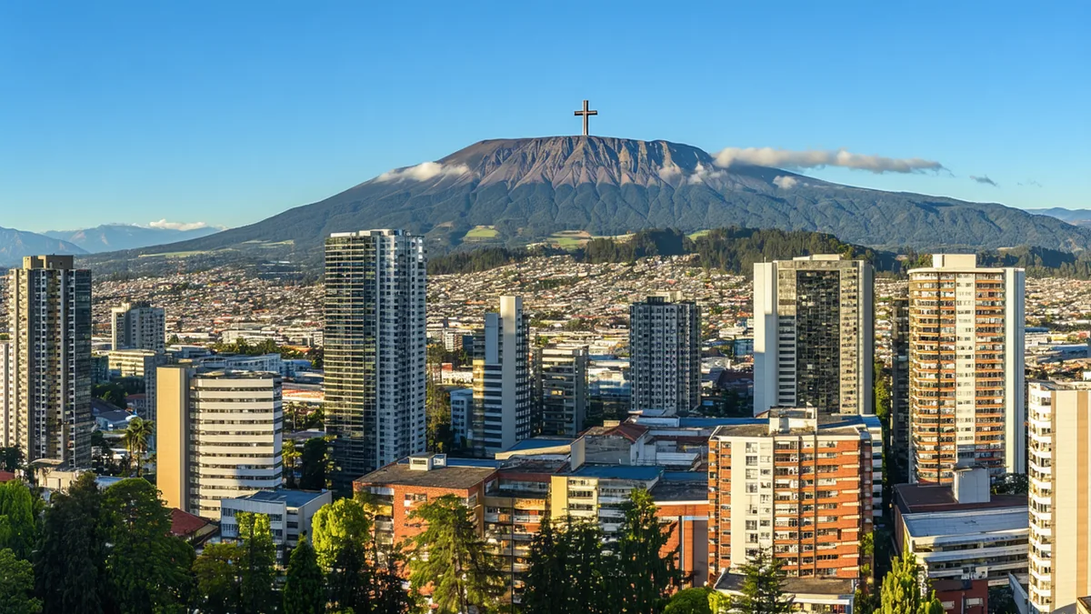 Bogotá cityscape with Monserrate hill in the background