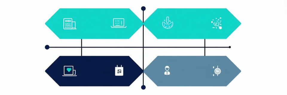 Simple workflow diagram showing four steps from tour creation to performance tracking